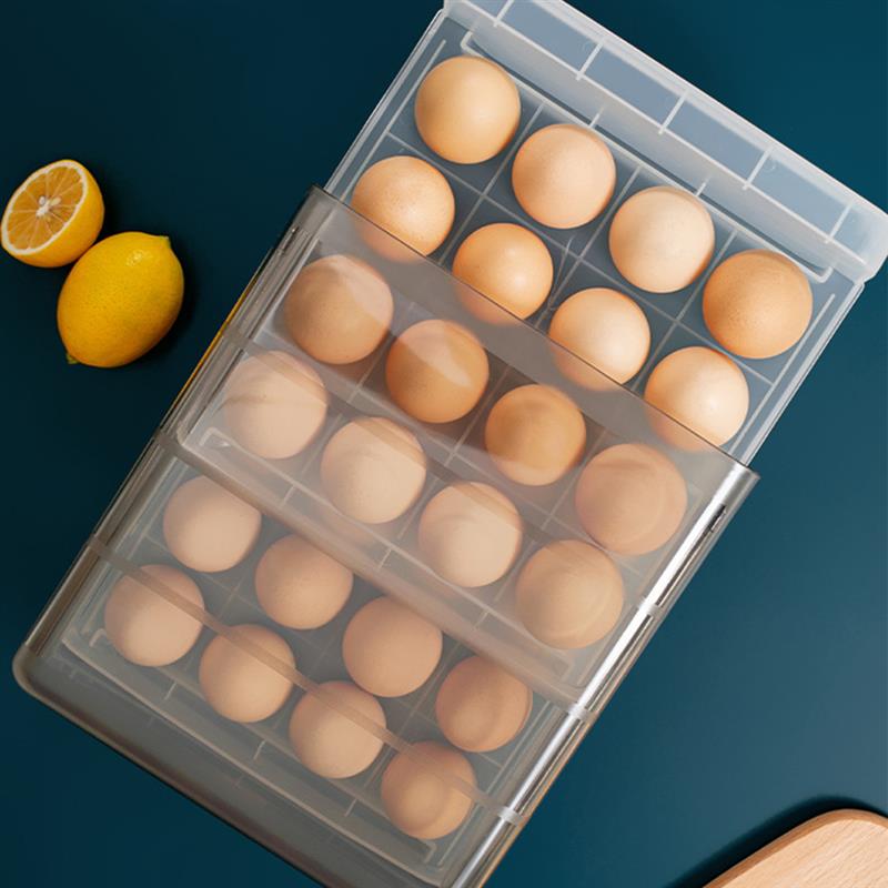 Title 4, Double-layer Drawer Storage Box Transparent Egg...