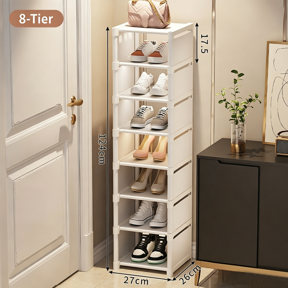 68 Tier Shoe Rack Metal Shoes Cabinet Storage Organiser Stand UK — image 9