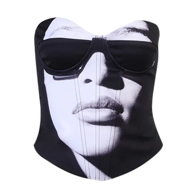 Printed Sexy Slimfit Laceup Print Top Black - Shop at LoveMi