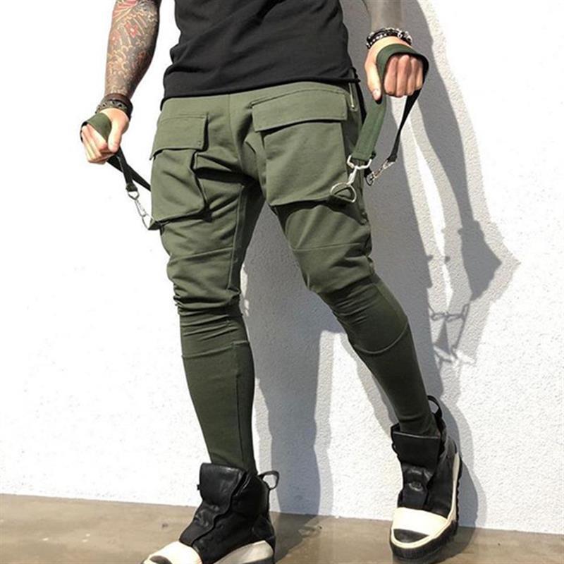 Title 2, Mens Multi-pocket Overalls Casual Pants Fashio...