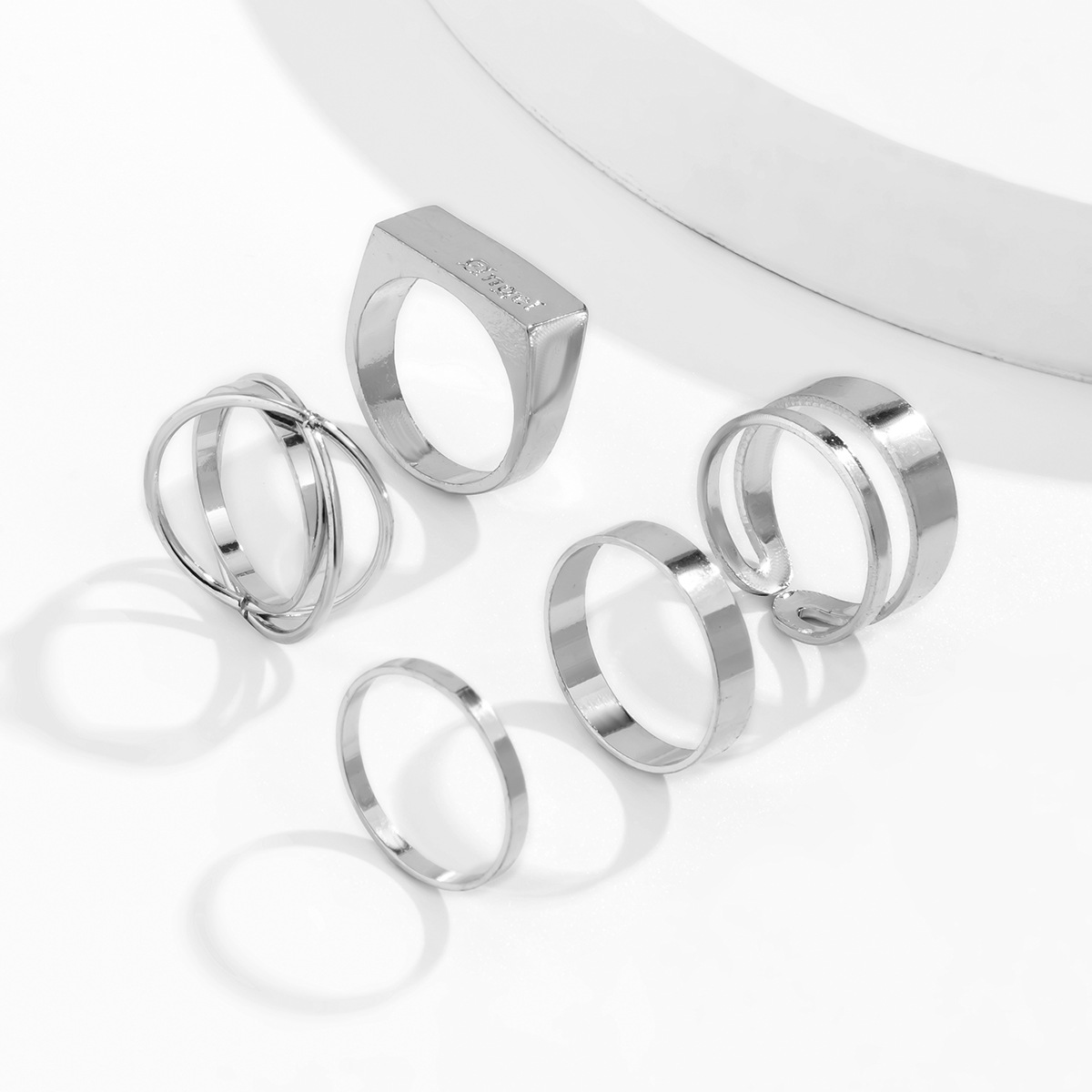 Personalized Ins Wind Suit Alphabet Alloy Ring Jewelry