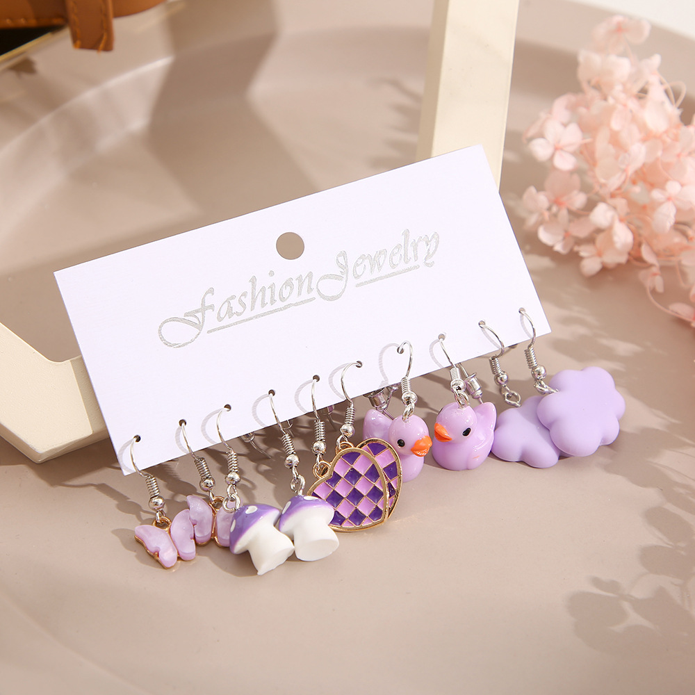 Butterfly Cloud Duck Earring Set