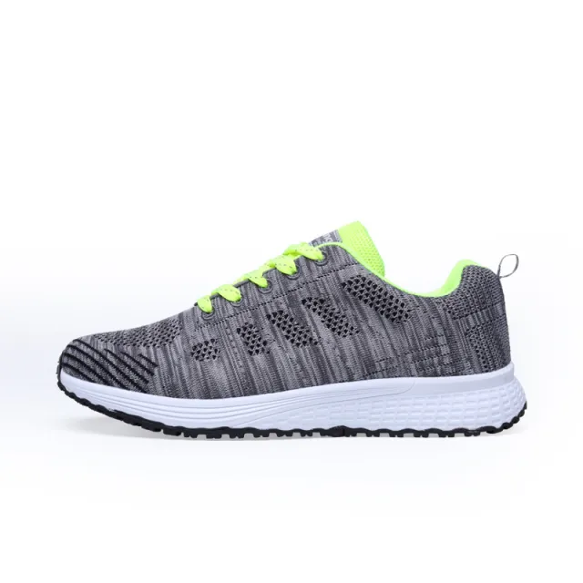 Black White Sneakers Women Lace Up Running Walking Shoes Green - Shop at LoveMi