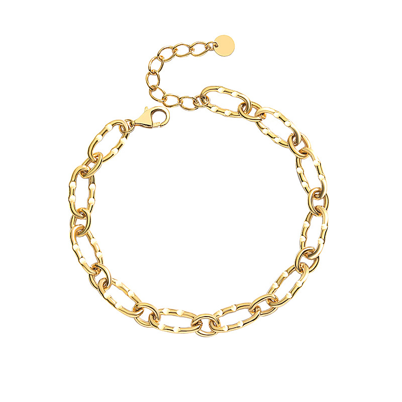 Sterling Silver Jewelry Female Simple Hip Hop Gold