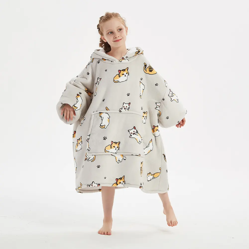 Hooded Slacker Blanket Pullover Children's and Teenagers' Sweater