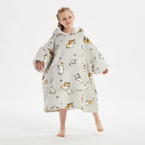 Hooded Slacker Blanket Pullover Children's and Teenagers' Sweater