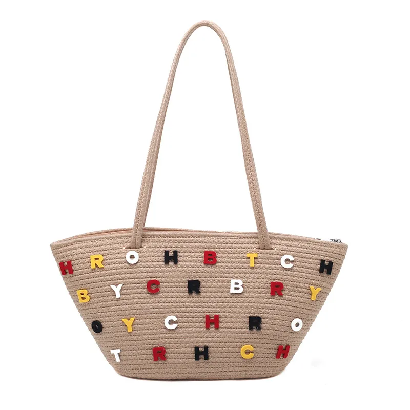 New Tide Woven Messenger Bag - Khaki