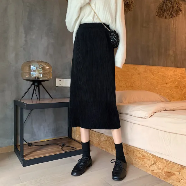 New Student High Waist Skirt For Autumn And Winter Black - Shop at LoveMi