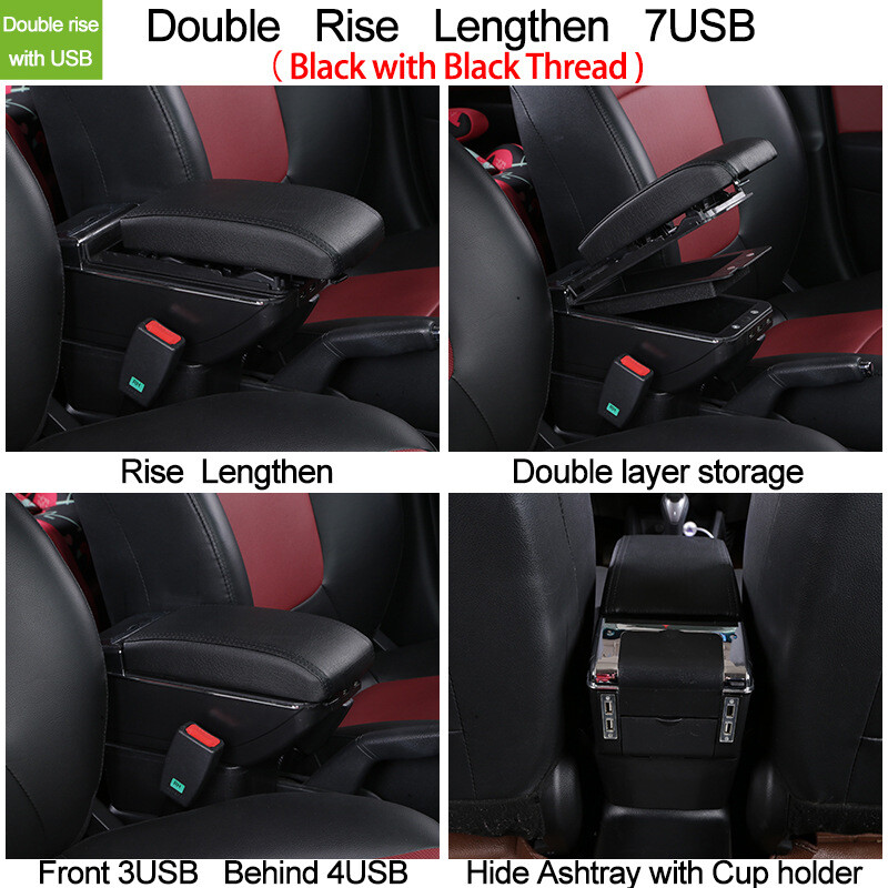 Universal Car Storage Arm Rest Cushion Armrest Centre Console Box Leather Cover — image 2