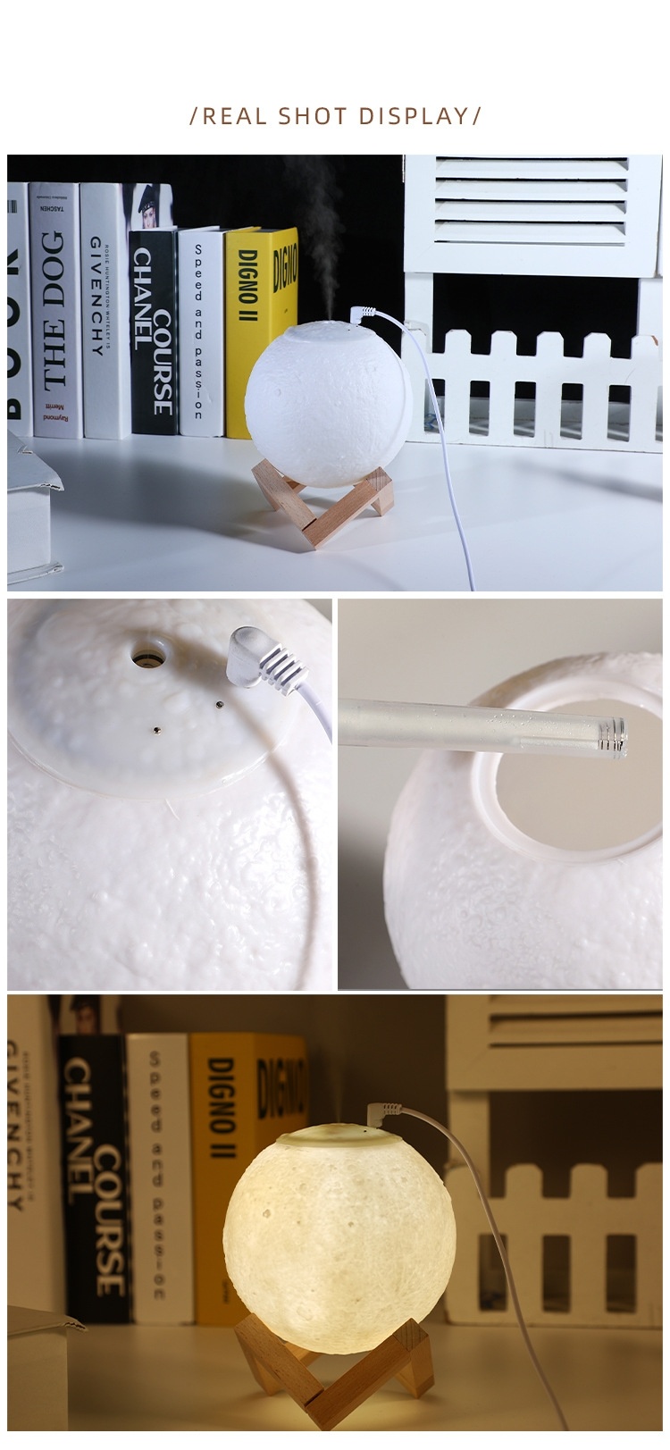 Title 7, Mute Charging Humidifier Desktop Moon Light Bed...