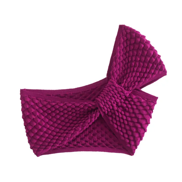 Summer New Women's European And American Style Asymmetric Knitted Short Pullover Top Purple - Shop at LoveMi