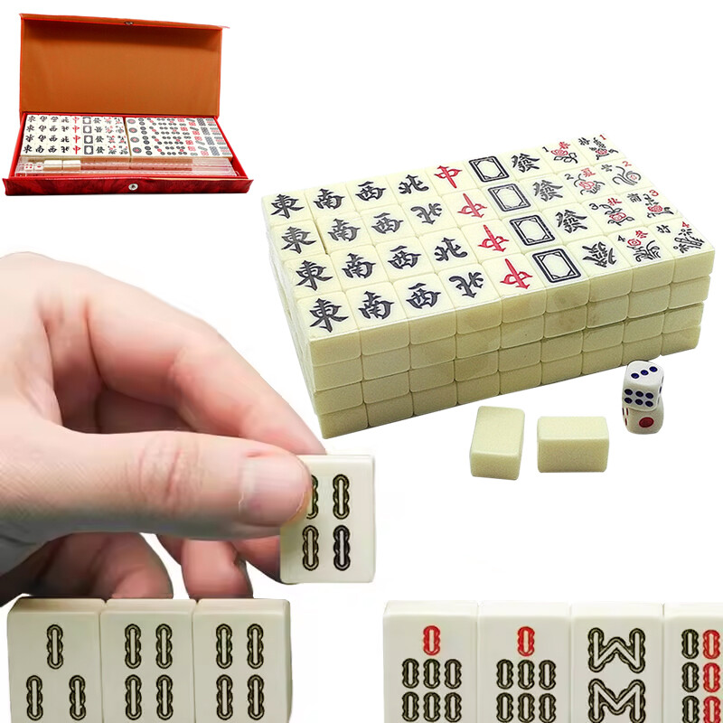 Vintage Chinese Mahjong Set Traditional 146 Tiles Game W Case Box — image 3