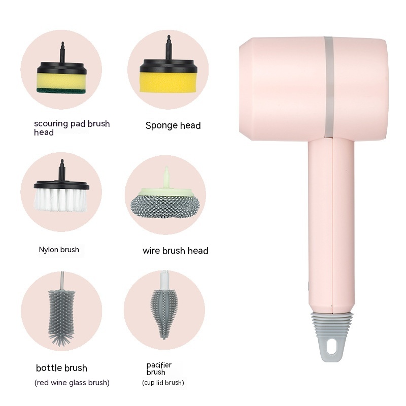 Electric Cleaning Brush Dishwashing Brush Automatic Wireless USB Rechargeable Pr