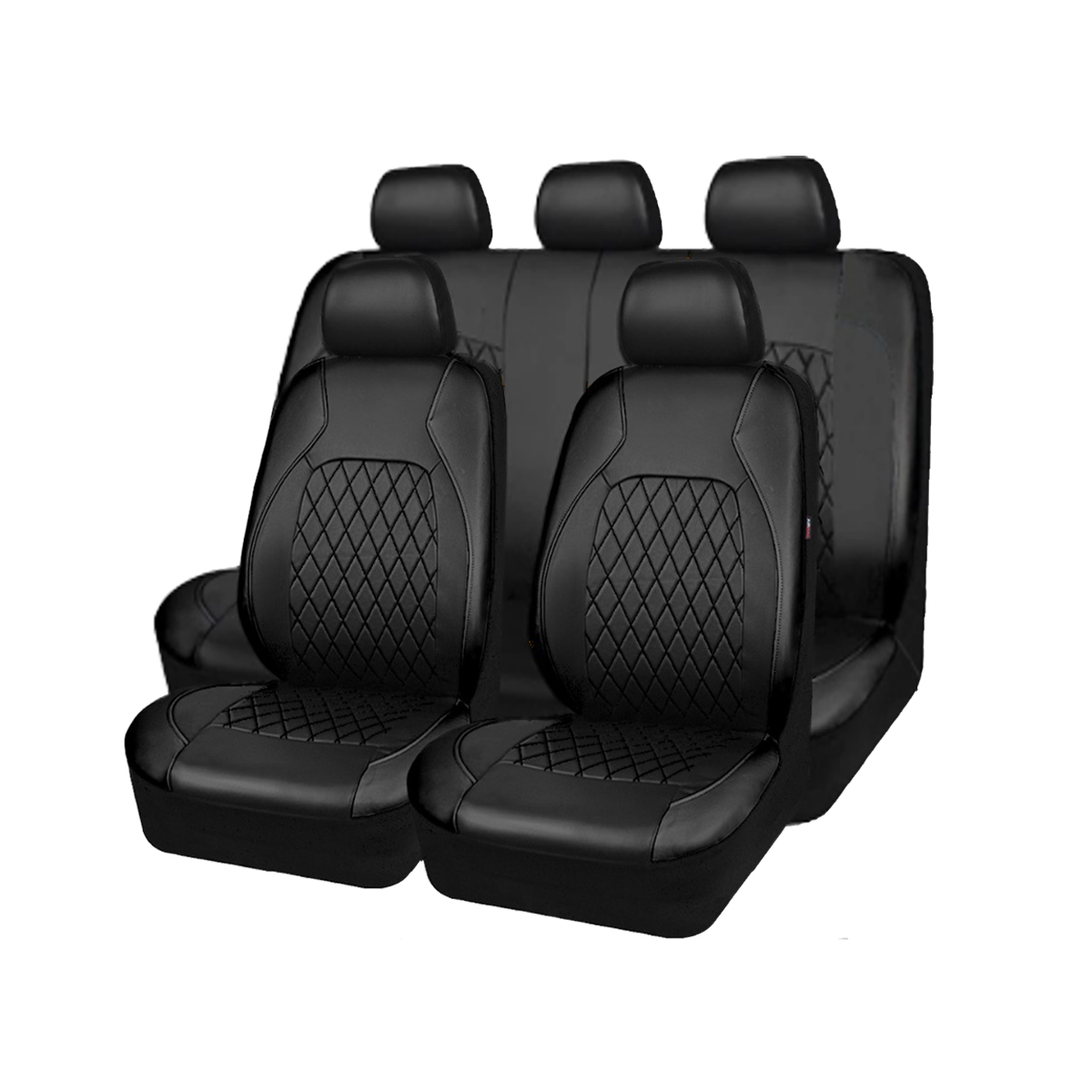 5-Seat Car Seat Cover, Single-Stitch Diamond Pattern, Quilted And Embroidered, Synthetic Leather, PVC Leather, Exported To Europe And America 4