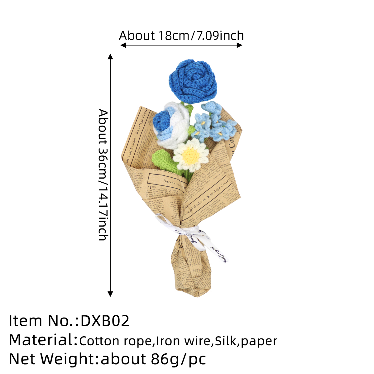 Handmade Crochet Flower Bouquet For Birthday,wedding,party Gift