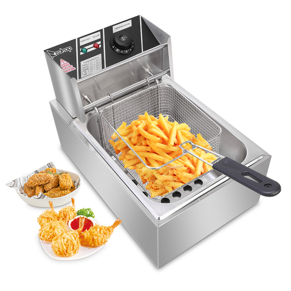 Electric Fryer Silver Stainless Steel Single Cylinder - Image 8