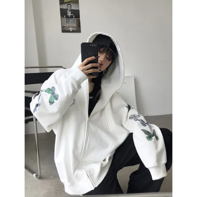 Women's Coat With Cashmere Padded Hooded Sweater White - Shop at LoveMi