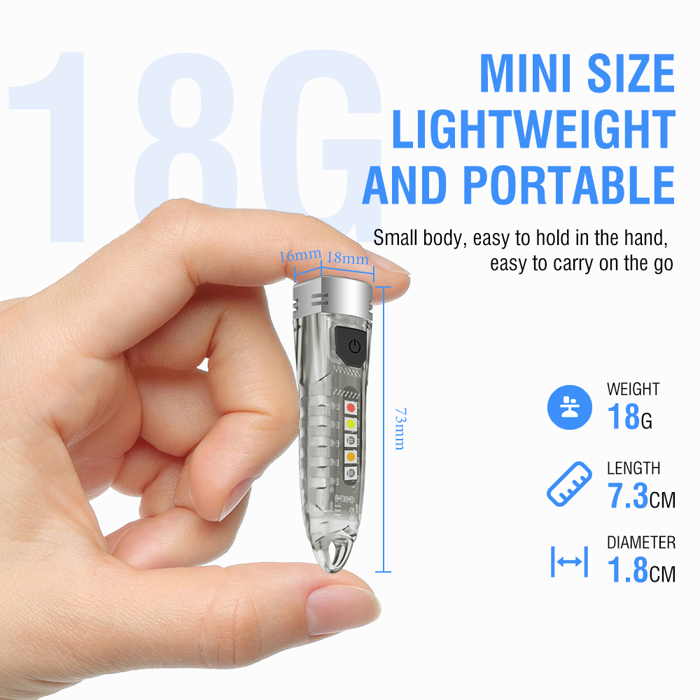 USB Mini LED Flashlight Torch Side Light Pocket USB