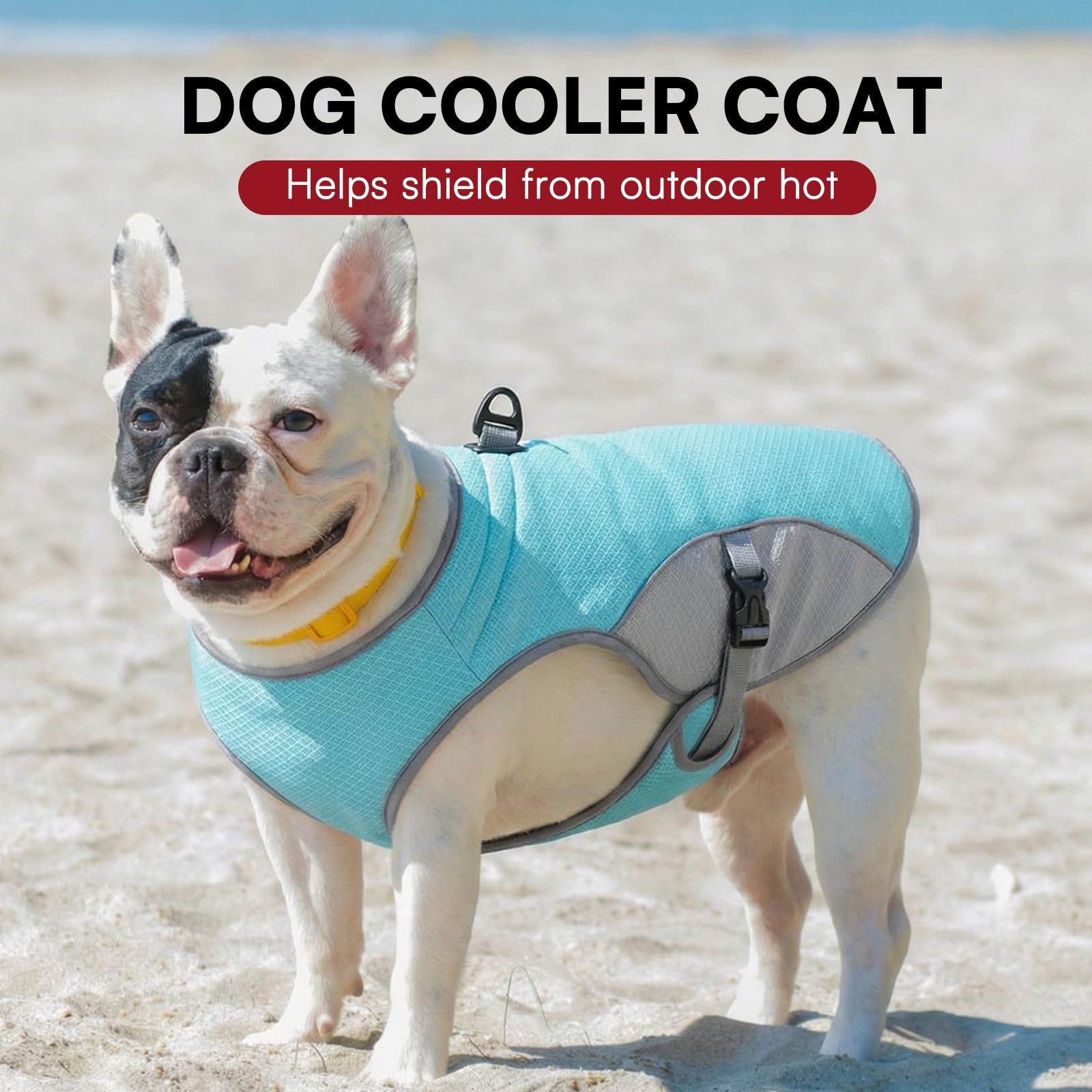 Dog Cooling Jacket For Large Dogs, Pet Cooling Vest With Mesh And D Ring, Dog Reflective Stripe Cooler Jacket For Beach, Hiking, Walking view 5