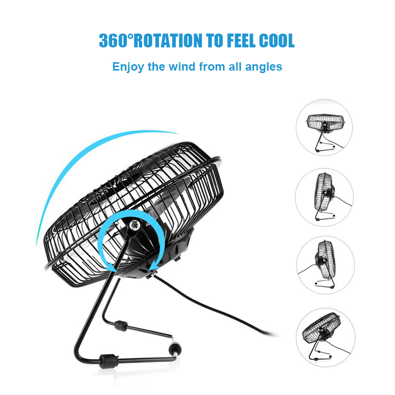 Portable Mini USB Cooling Fan 360 Small Desktop Desk Quiet Computer 4 Inch