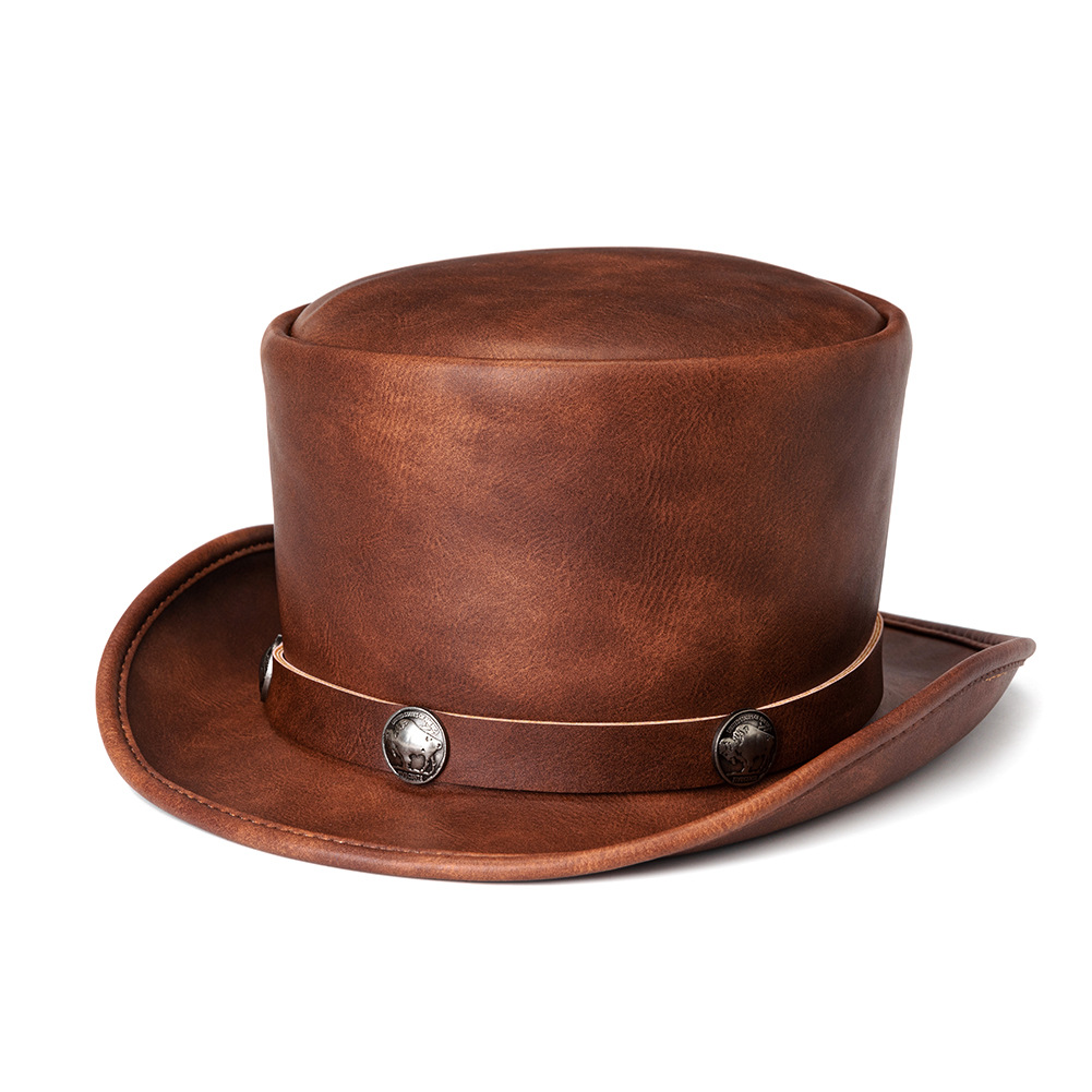 PU Leather Dome Unisex Magic Hat Gentleman Party Hat