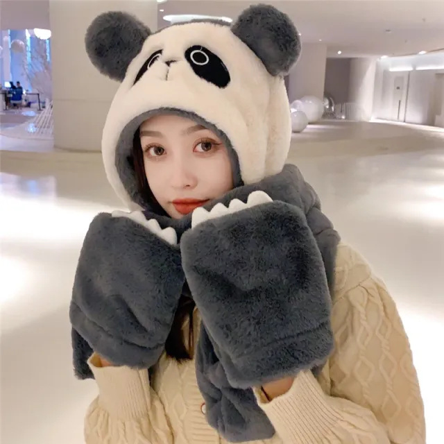 Ladies Winter Hat Scarf Gloves Three piece Suit Grey - Shop at LoveMi