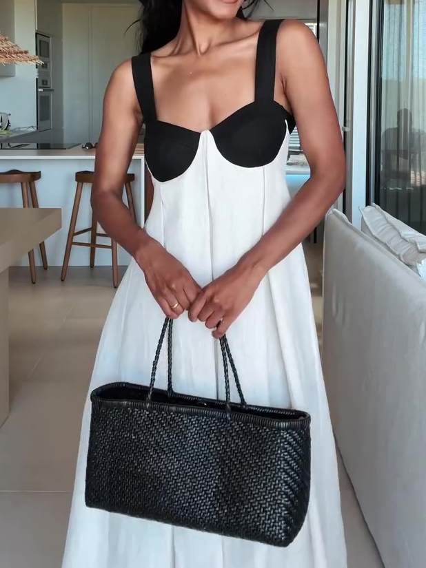 Two-Tone Bustier Maxi Dress, picture 6 of 6