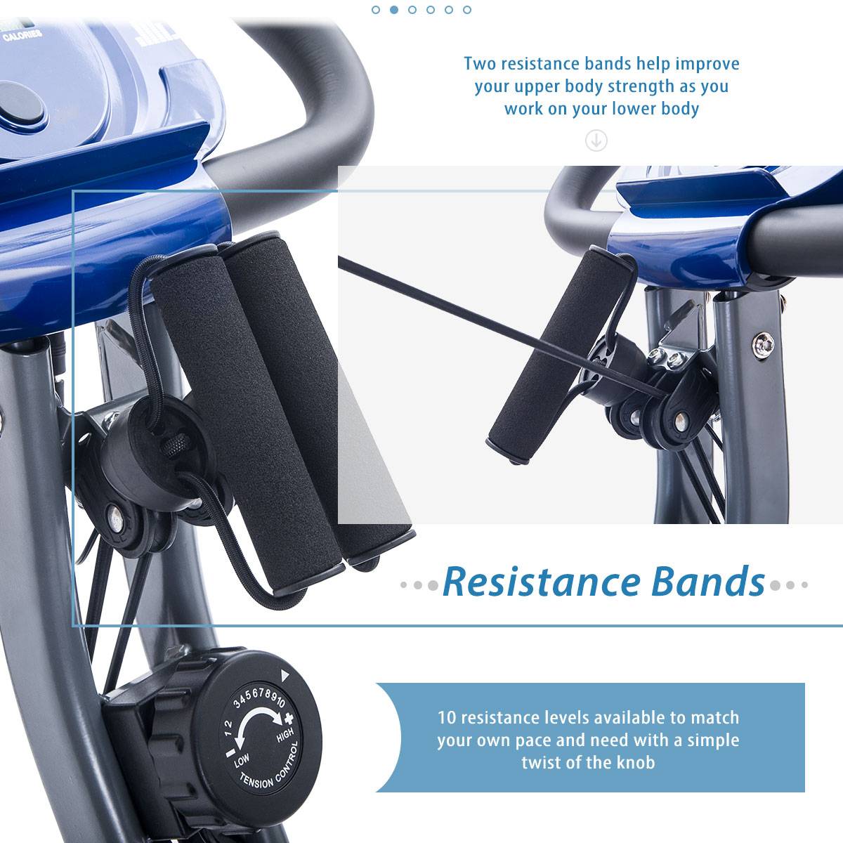 Foldable Upright & Recumbent Exercise Bike with Adjustable Resistance 17