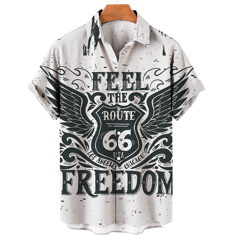 Title 4, Mens Hawaiian Print Short Sleeve Shirt Embrace...