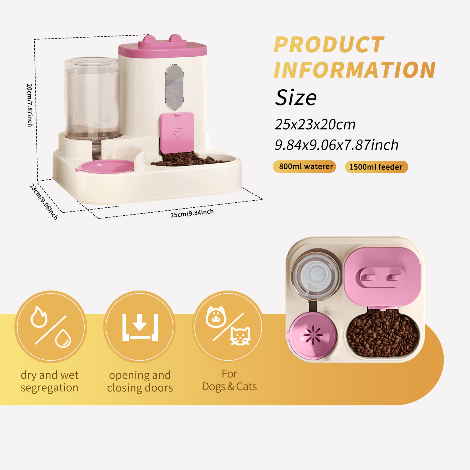 Fully Automatic 2in1 Cat Food Dispenser - Integrated Water And Food Feeding System - Cute Water Dispenser - Image 3