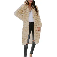 Explosive Autumn And Winter Wool Sweater Plush Jacket - Apricot - View 1