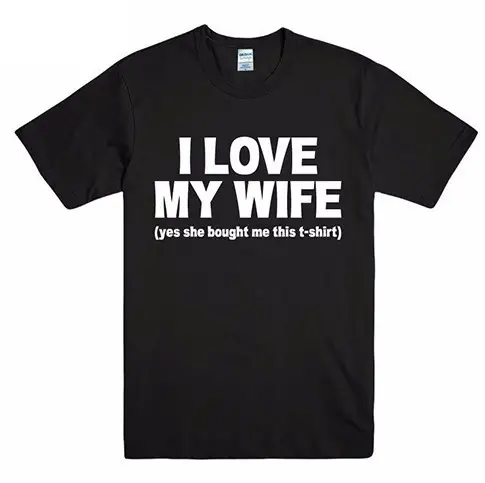 I Love My WIFE Letter Print Couple T-shirt