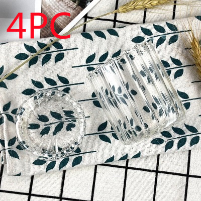 Glass Cup With Corrugated Cup Transparent Glass Tea Set