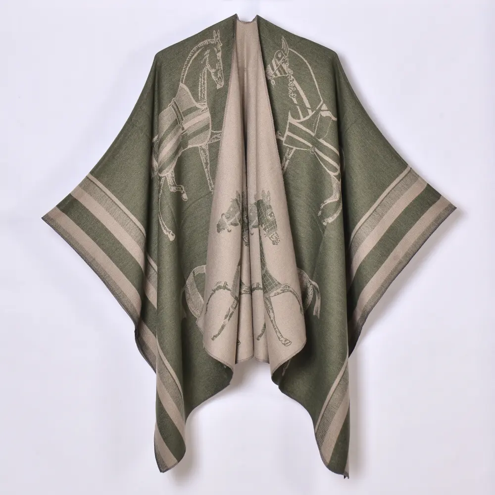 Women's Original Minimalist All-Match Faux Cashmere Shawl Poncho Cardigan
