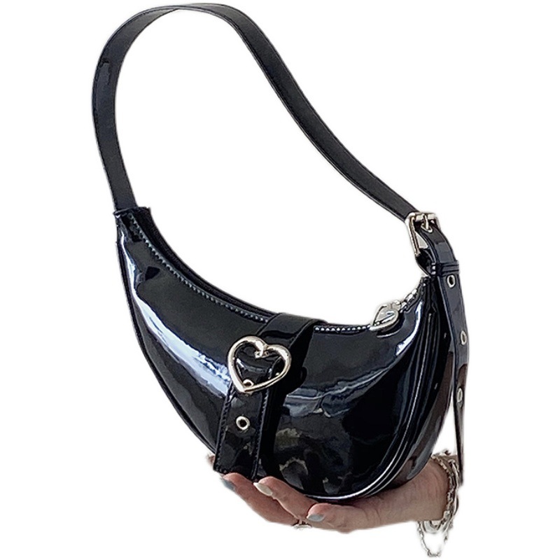 New Crescent Underarm One Shoulder Handheld Love Zipper Women's Bag