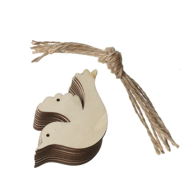 Wooden Pendant Christmas Atmosphere Festive Cutting 1Bird - Shop at LoveMi