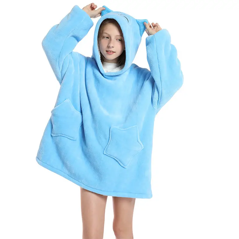 Outdoor Cold-proof Sweater Hooded Home Nightgown