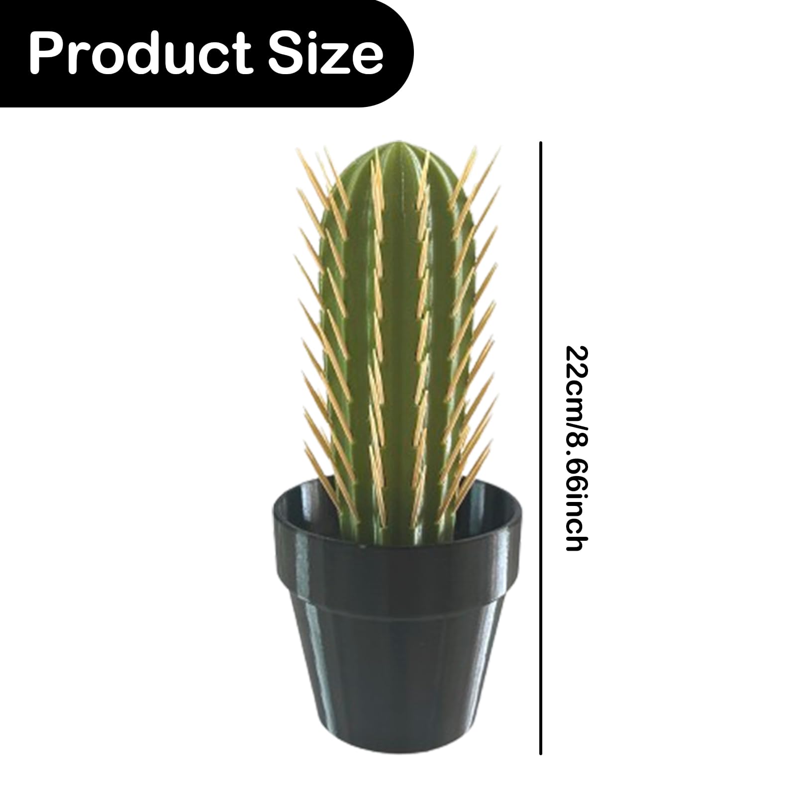 Cactus Toothpick Holder, 3D Printed Dispenser. Innovative Design and Durability: Crafted with cutting-edge 3D printing technology and ABS material, this cactus-shaped toothpick holder boasts a distinctive design that ensures long-lasting use and easy main