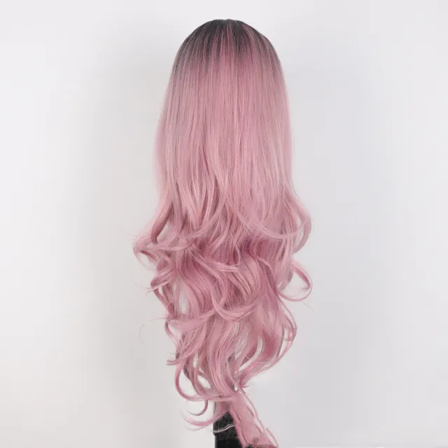 The New Rose Net Wig Is Thin And Straight With Long Curls Pink - Shop at LoveMi