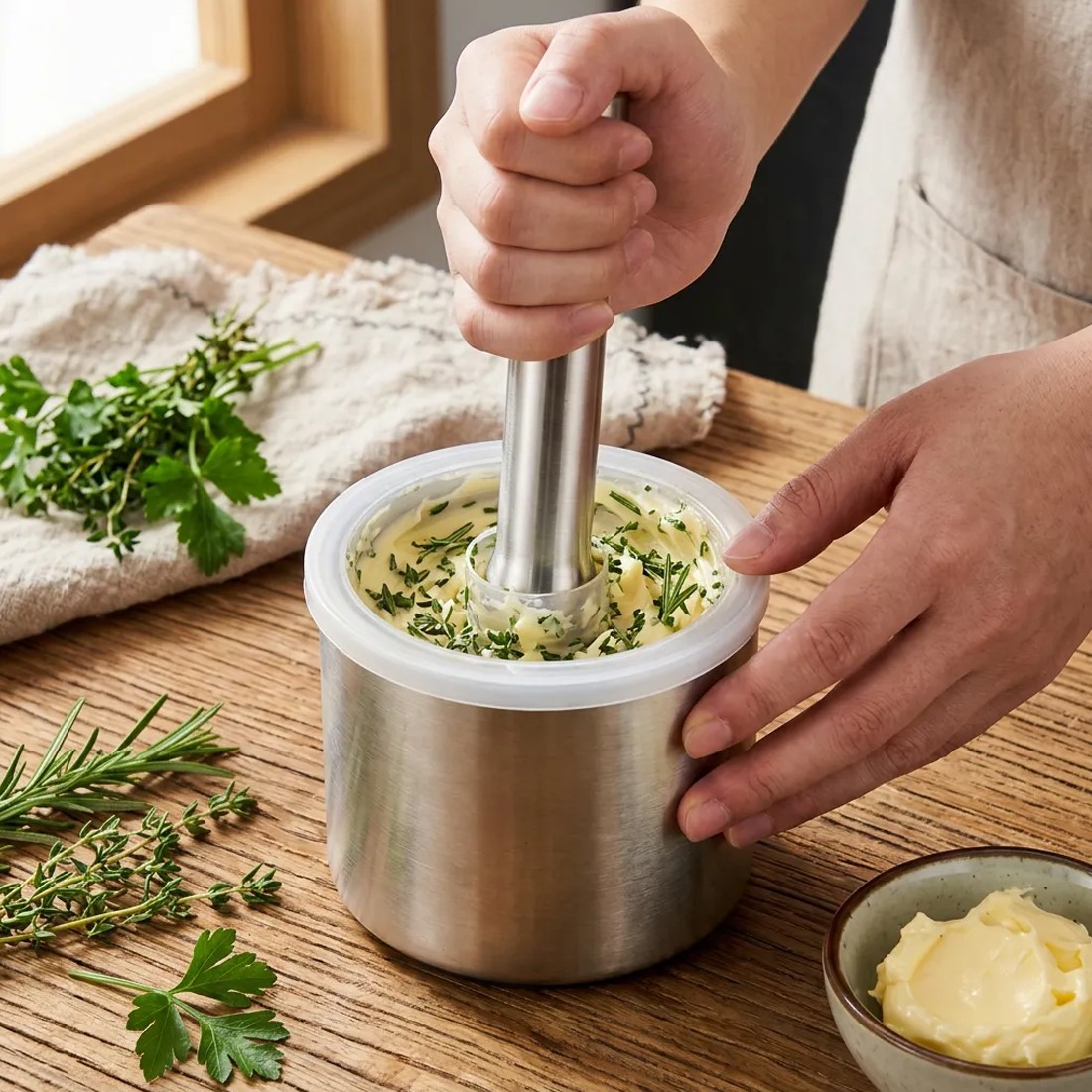 Steel Garlic Mortar And Pestle-Manual Crusher & Grinder For Herbs & Spices — image 4