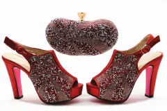 Italian Shoes And Bag Set For Summer New Arrivals Designs - Red - View 1
