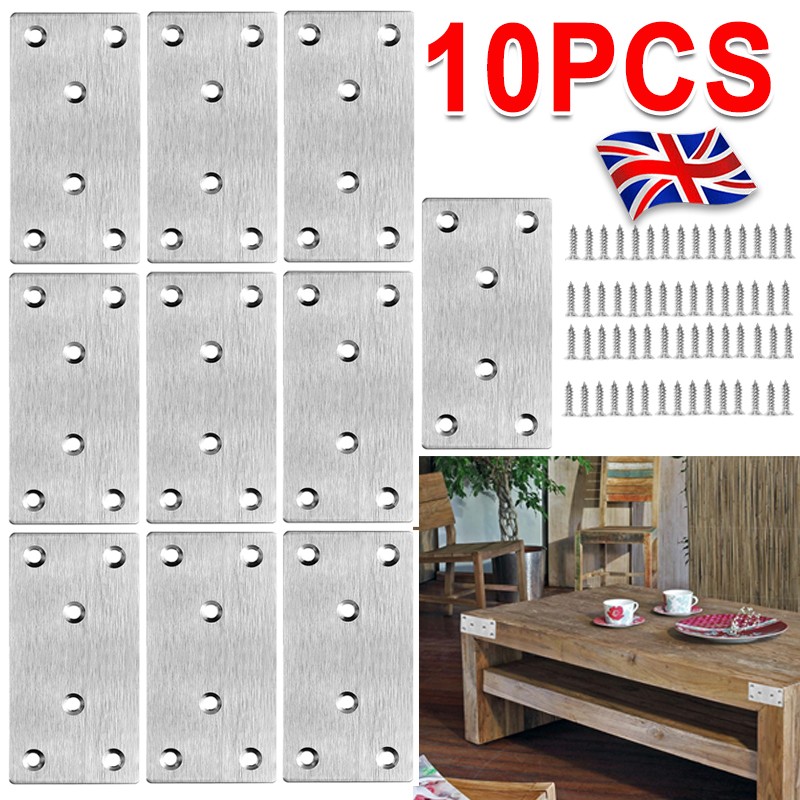 10PCS Flat Joining Metal Plates Brackets For Wood Railway Sleeper 80mm — image 5