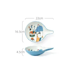 Japanese-style Household Ceramic Dishes And Cutlery Set - View 1