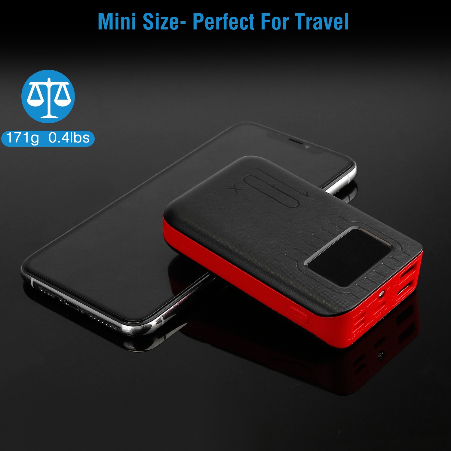 1Pc 1W MAh Portable Power Bank External Battery Pack Charger Dual USB Charge Interface With LCD Display Flashlight Type C Micro USB Lightning Input — foto 3