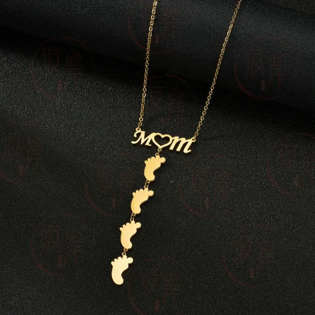 Stainless Steel MOM Necklace Fashion Customized Name Steel Color - Shop at LoveMi