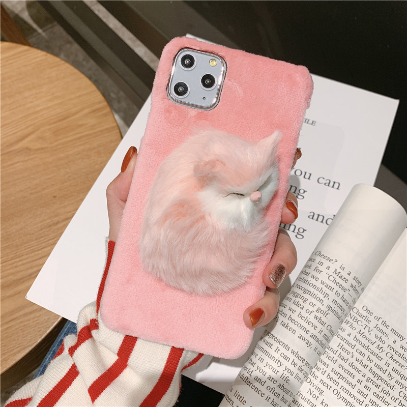 Title 6, Coque en peluche pour iPhone XS imitation chat,...