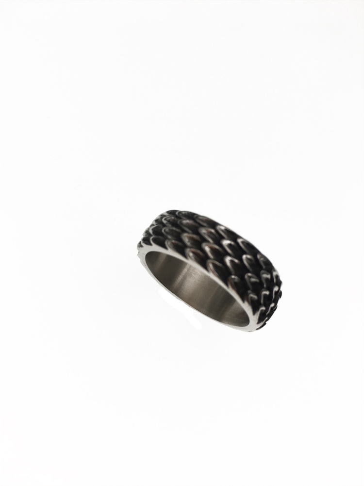 Retro Punk Style Titanium Steel Ring Simple