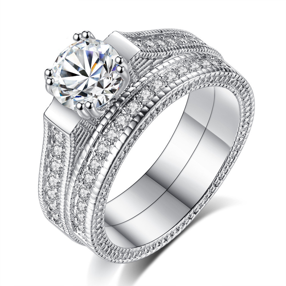 European And American Fashion New Jewelry Accessories Personality Ring Zircon 9Silver - Shop at LoveMi