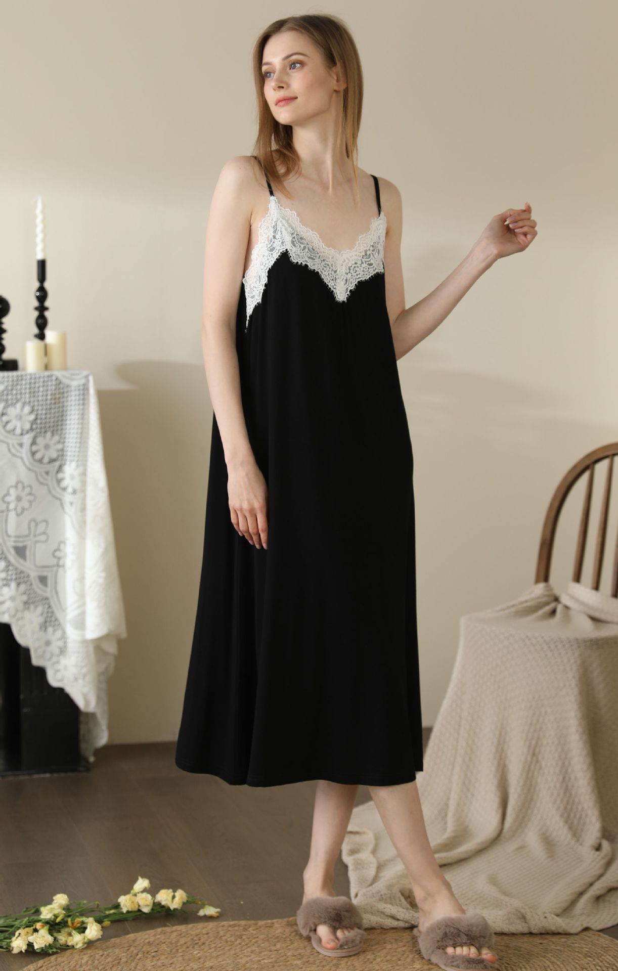 Title 11, Backless Modal Nightdress Womens Midi Dress