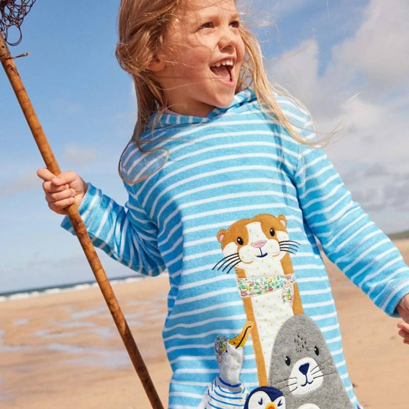 Girls Casual Fashion Hooded Long Sleeve Dress